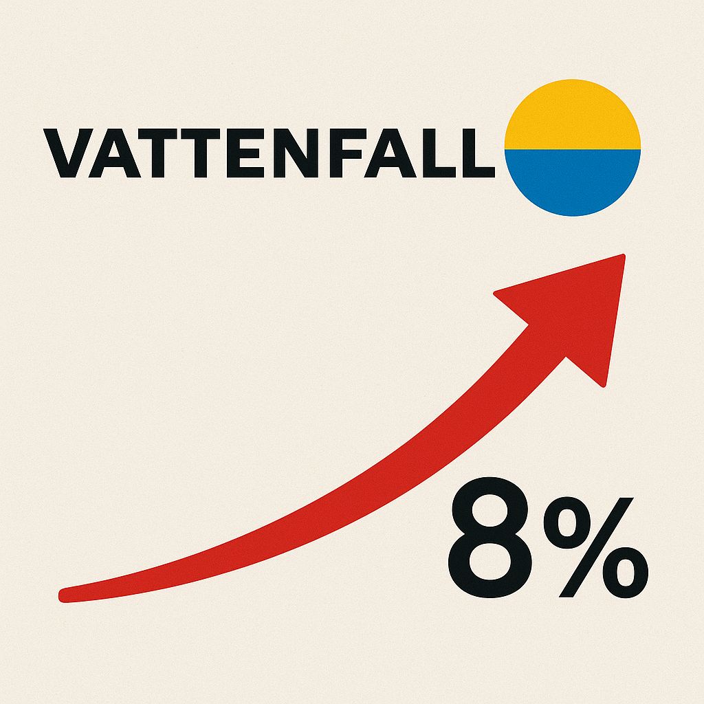 Vattenfall anunță o creștere a prețurilor la energie electrică cu 8% începând din luna iulie